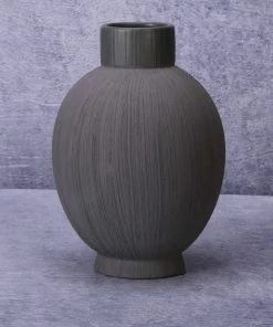 The-Golden-Triangle-India Vases Terrance Grey Ceramic Vase