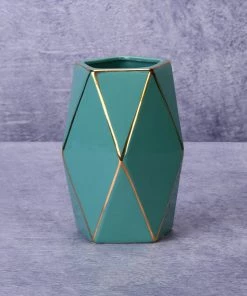 The-Golden-Triangle-India Vases Aqua Turquoise Ceramic Vase