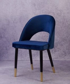 The-Golden-Triangle-India Sasha Suede Chair - Blue Sale