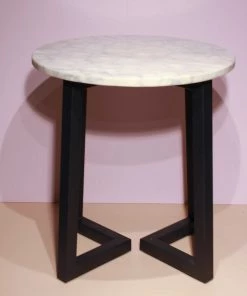 The-Golden-Triangle-India Furniture Bosque - Marble Circle Side Table