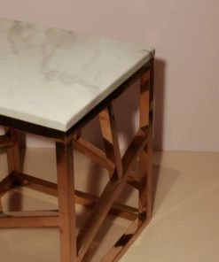 The-Golden-Triangle-India Furniture Fresco - Marble And Metal Side Table