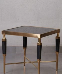 The-Golden-Triangle-India Sencillo - Glass And Metal Side Table