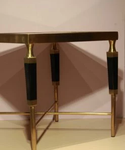 The-Golden-Triangle-India Sencillo - Glass And Metal Side Table