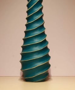 The-Golden-Triangle-India Origami Wooden Vases - Curvy Teal