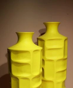 The-Golden-Triangle-India Origami Wooden Vases - Boxes Yellow