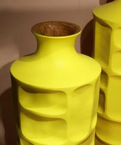 The-Golden-Triangle-India Origami Wooden Vases - Boxes Yellow