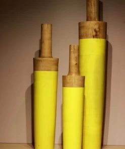 The-Golden-Triangle-India Origami Wooden Vases - Block Yellow