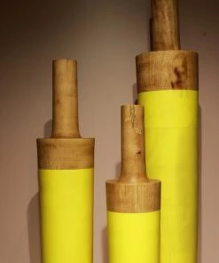The-Golden-Triangle-India Origami Wooden Vases - Block Yellow