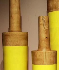 The-Golden-Triangle-India Origami Wooden Vases - Block Yellow