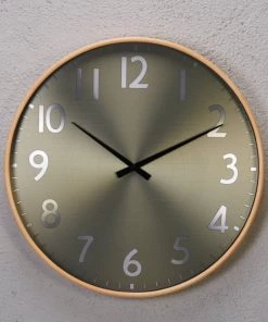 The-Golden-Triangle-India Sale Nami Green Tone Wooden Wallclock