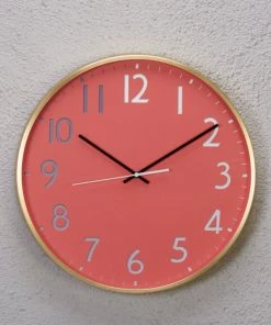 The-Golden-Triangle-India Etsu Copper Wallclock - Coral Face