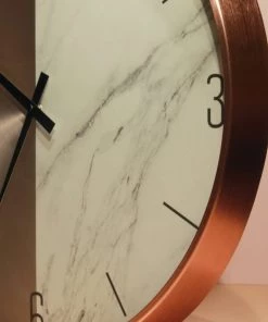 The-Golden-Triangle-India Sale Sten White Marble Tone Copper Wallclock