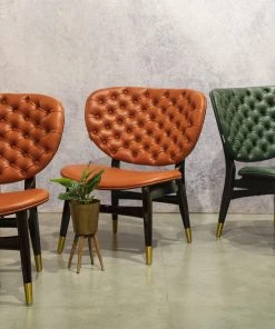 The-Golden-Triangle-India Charlotte Chesterfield Accent Chair - Green Furniture