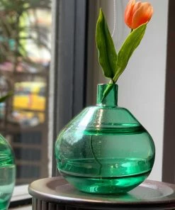 The-Golden-Triangle-India Roscoe Green Glass Vase