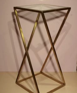 The-Golden-Triangle-India Furniture Vidrio - Glass And Metal End Table