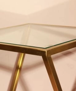 The-Golden-Triangle-India Furniture Vidrio - Glass And Metal End Table