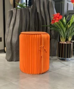 The-Golden-Triangle-India Nadide Foldable Cardboard Pouffe Orange Sale