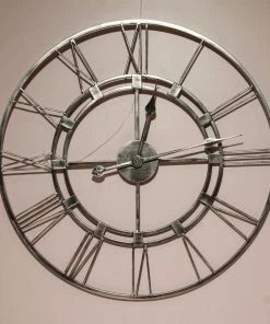 The Golden Triangle India Amargo - Roman Wall Clock - Triple Rim - Silver Sale