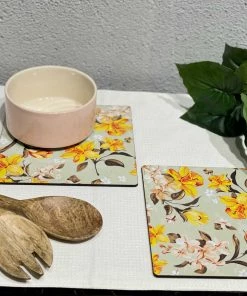 The-Golden-Triangle-India Summer Floral Trivets (Set Of 2) Tableware