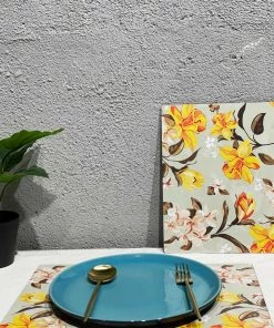 The-Golden-Triangle-India Tableware Summer Floral Wooden Placemats (Set Of 2)