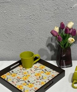 The-Golden-Triangle-India Summer Floral Wooden Square Tray