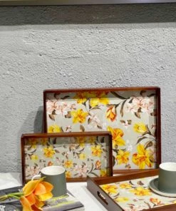 The-Golden-Triangle-India Summer Floral Wooden Tray