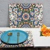 The-Golden-Triangle-India Tableware Moroccan Mosaic Wooden Placemats (Set Of 2)
