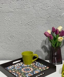 The-Golden-Triangle-India Moroccan Mosaic Wooden Tray - Square Tableware