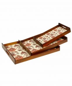 The-Golden-Triangle-India Tableware Flourish Tile Wooden Tray