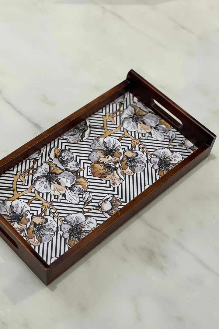 The-Golden-Triangle-India Modern Geometric Floral Wooden Tray 4 The-Golden-Triangle-India Modern Geometric Floral Wooden Tray