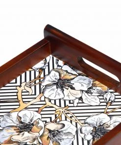 The-Golden-Triangle-India Modern Geometric Floral Wooden Tray 9 The-Golden-Triangle-India Modern Geometric Floral Wooden Tray