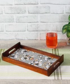 The-Golden-Triangle-India Modern Geometric Floral Wooden Tray 10 The-Golden-Triangle-India Modern Geometric Floral Wooden Tray