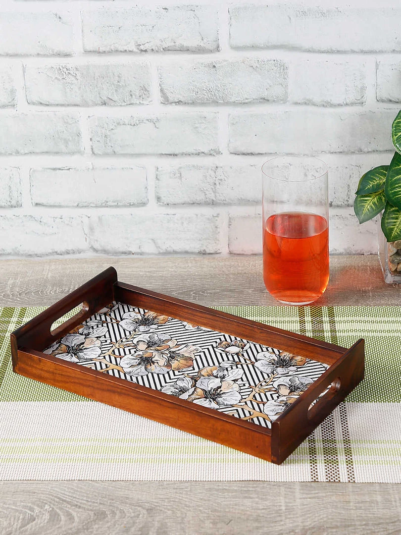 The-Golden-Triangle-India Modern Geometric Floral Wooden Tray 6 The-Golden-Triangle-India Modern Geometric Floral Wooden Tray