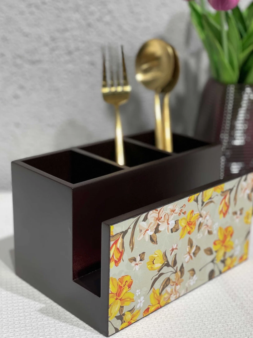 The-Golden-Triangle-India Summer Floral Cutlery Holder 3 The-Golden-Triangle-India Summer Floral Cutlery Holder