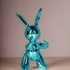 The-Golden-Triangle-India Hare - Metallic Bunny Rabbit Figurine - Blue Artefacts