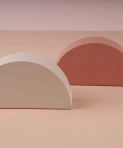 The-Golden-Triangle-India Artefacts Skala - Semi Circle Block - Coral