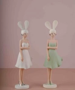 The-Golden-Triangle-India Sophia | Bunny Ears Girl Figurine - Green Sale