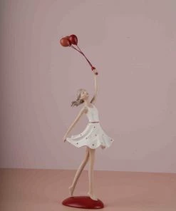The-Golden-Triangle-India Sophia | Heart Balloon Girl Figurine - White Sale