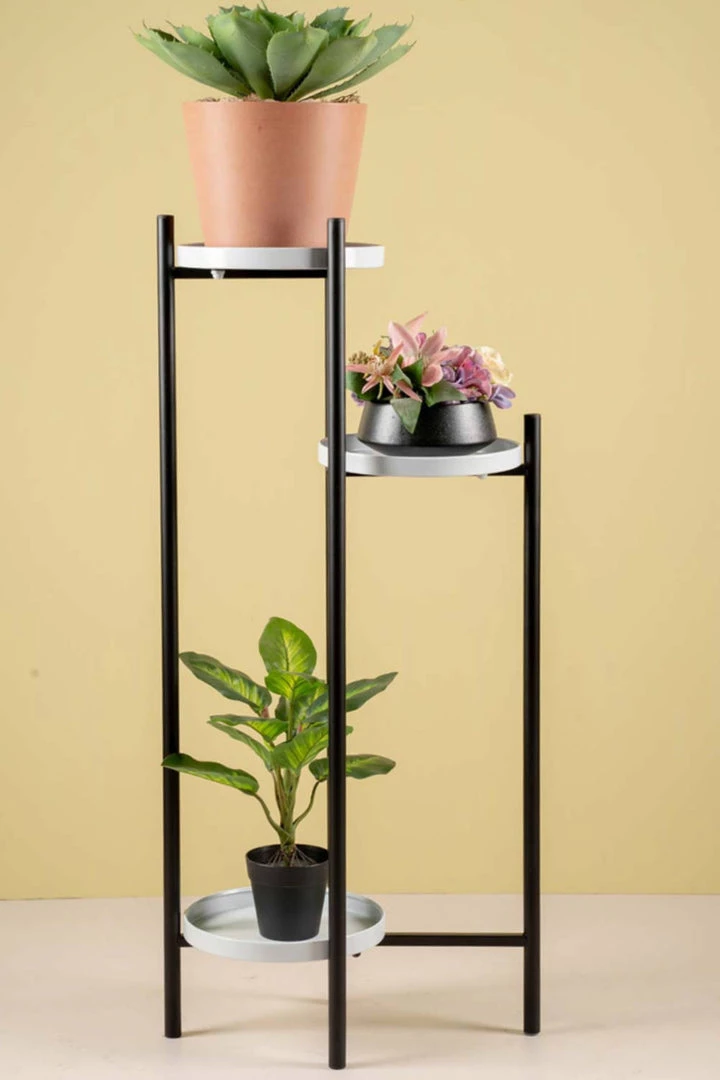 The-Golden-Triangle-India Blanc 3 Tier Planter Stand 3 The-Golden-Triangle-India Blanc 3 Tier Planter Stand