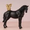 The-Golden-Triangle-India Pegasus - Black Horse With Golden Angel Artefact - Black