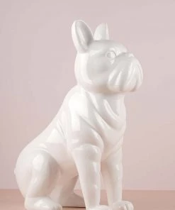 The-Golden-Triangle-India Artefacts Perro - Bulldog Figurine - White