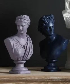 The-Golden-Triangle-India Roma - Roman Bust Sculpture Of A Man - Blue