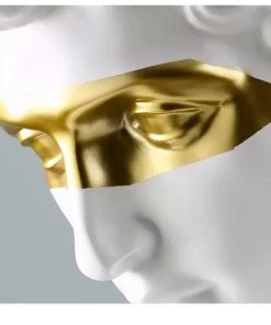 The-Golden-Triangle-India Sale Opus - Roman White Head Sculpture With Gold Eye Patch