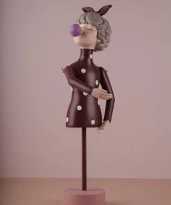 The-Golden-Triangle-India Sale Olivia | Bubble Gum Girl Figurine With Stand - Brown
