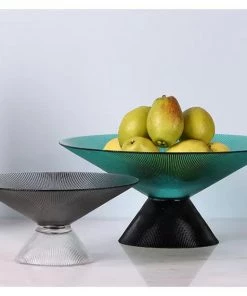 The-Golden-Triangle-India Vases Quin Embossed Glass Fruit Bowl - Green