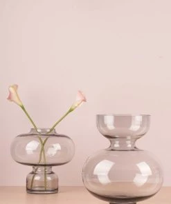 The-Golden-Triangle-India Vases Cori Curvaceous Glass Vase - Smoke