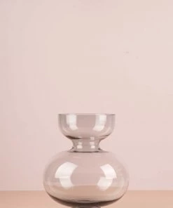 The-Golden-Triangle-India Vases Cori Curvaceous Glass Vase - Smoke