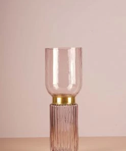 The-Golden-Triangle-India Cara Cylindrical Glass Vase - Pink