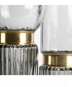 The-Golden-Triangle-India Cara Cylindrical Glass Vase - Smoke