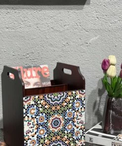 The-Golden-Triangle-India Moroccan Mosaic Wooden Magazine Rack Tableware